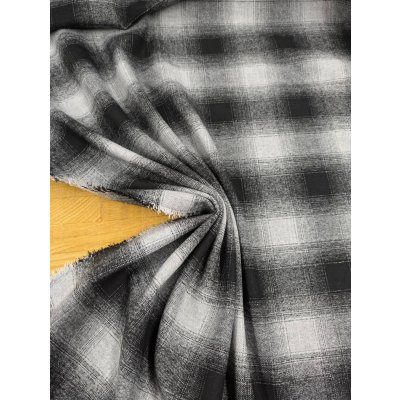 画像5: 生地： オンブレチェック柄ウールライクポリストレッチ（白／黒）