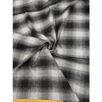 画像6: 生地： オンブレチェック柄ウールライクポリストレッチ（白／黒）