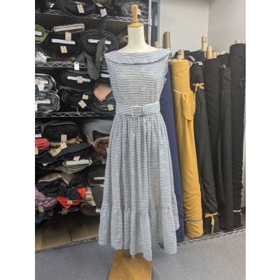 画像10: 生地：刺繍入りボーダー（白／紺）