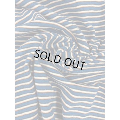 画像6: 生地：綿細ボーダー天竺（ブルー系）