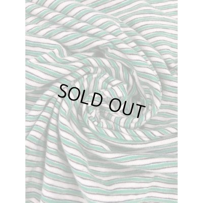 画像6: 生地：綿細ボーダー天竺（グリーン系）