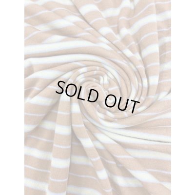 画像5: 生地：ボーダー柄裏パイルニット（ベージュ系）