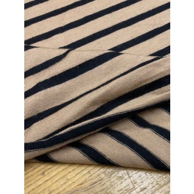 画像3: 生地：ウールポリボーダーニット（ベージュ／黒）