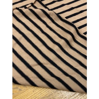 画像4: 生地：ウールポリボーダーニット（ベージュ／黒）