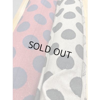 画像7: 生地：綿ポリアクリル水玉ジャガードニット（エンジ／紺）