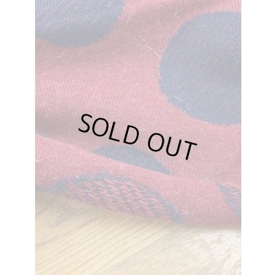 画像4: 生地：綿ポリアクリル水玉ジャガードニット（エンジ／紺）