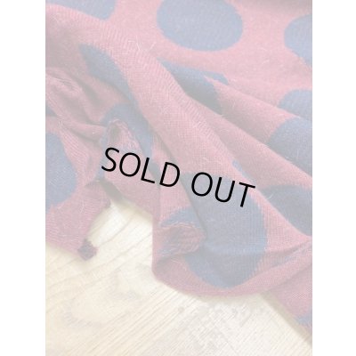 画像5: 生地：綿ポリアクリル水玉ジャガードニット（エンジ／紺）