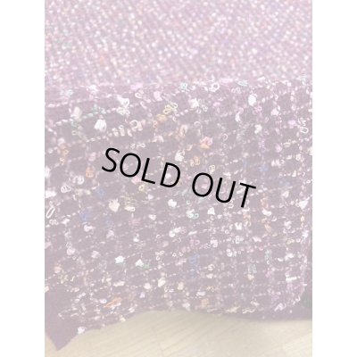 画像4: 生地：ウールポリ混ファンシーツイード（エンジ）