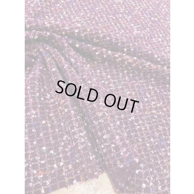 画像6: 生地：ウールポリ混ファンシーツイード（エンジ）