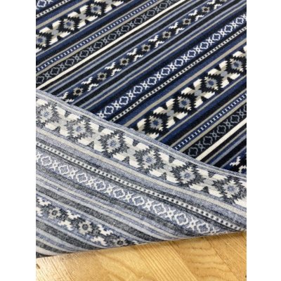 画像3: 生地：ネイティブ柄プリントコットンネル（ブルー・紺）