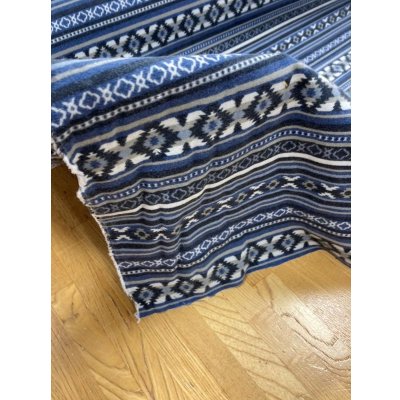 画像5: 生地：ネイティブ柄プリントコットンネル（ブルー・紺）