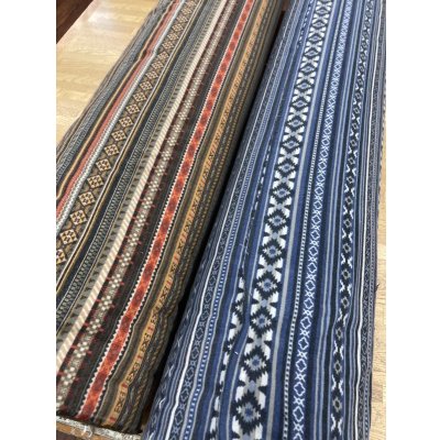 画像9: 生地：ネイティブ柄プリントコットンネル（ブルー・紺）