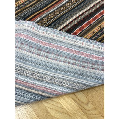 画像3: 生地：ネイティブ柄プリントコットンネル（オレンジ・茶）