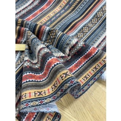 画像6: 生地：ネイティブ柄プリントコットンネル（オレンジ・茶）