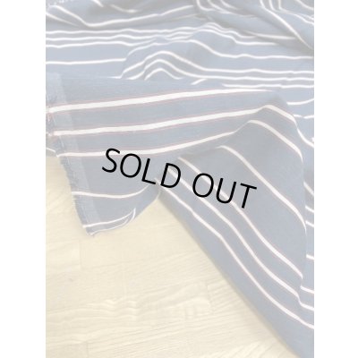 画像6: 生地：ボーダー柄ナイロンリネンレーヨン（紺／ベージュ／エンジ）