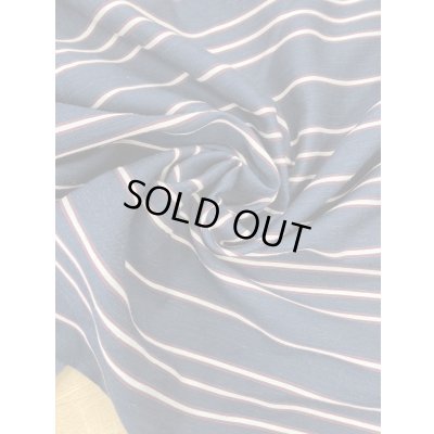 画像7: 生地：ボーダー柄ナイロンリネンレーヨン（紺／ベージュ／エンジ）