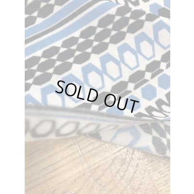 画像4: 生地：ポリエステル100％模様ボーダー柄プリント（水色・紺）