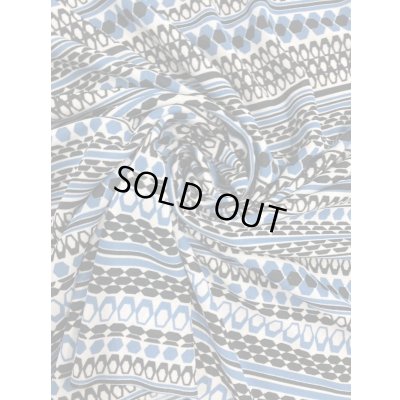 画像6: 生地：ポリエステル100％模様ボーダー柄プリント（水色・紺）