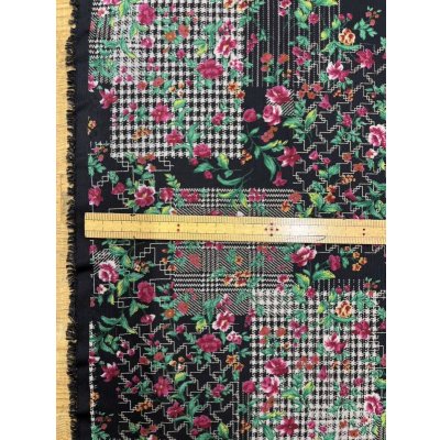 画像3: 生地：花柄ポリエステル100％プリントニット（黒）