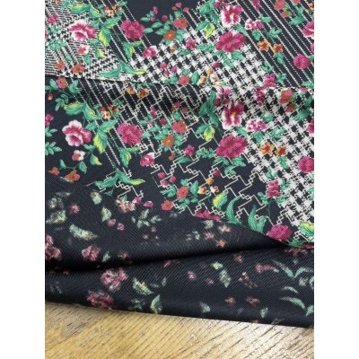 画像5: 生地：花柄ポリエステル100％プリントニット（黒）