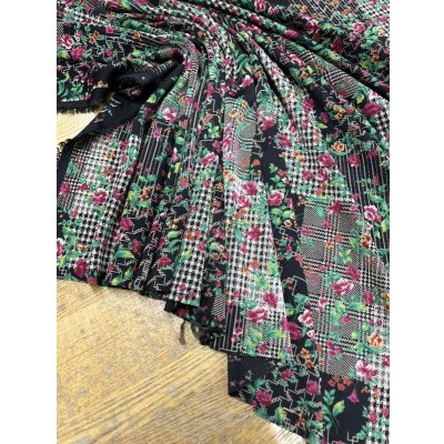 画像6: 生地：花柄ポリエステル100％プリントニット（黒）