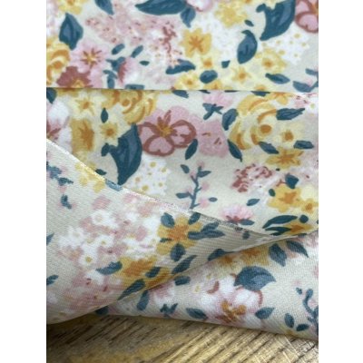 画像4: 生地：ダブル幅ポリエステル100％花柄プリント（クリーム／ピンク）