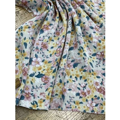 画像5: 生地：ダブル幅ポリエステル100％花柄プリント（クリーム／ピンク）