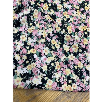 画像3: 生地：ダブル幅ポリエステル100％花柄プリント（黒／黄色）