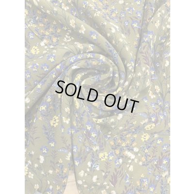 画像7: 生地：ダブル幅キュプラレーヨン花柄プリント（からし／黄色）