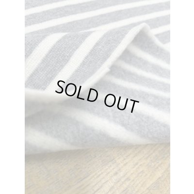 画像5: 生地：綿100％ボーダー柄裏起毛裏毛（グレー／白）