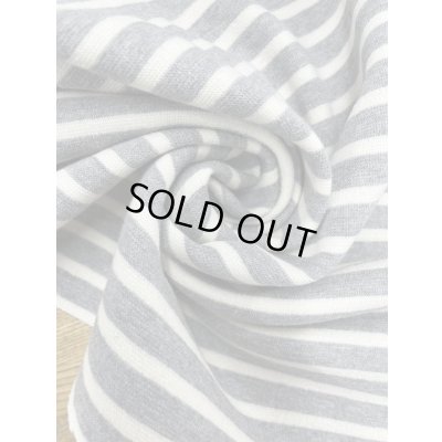 画像7: 生地：綿100％ボーダー柄裏起毛裏毛（グレー／白）