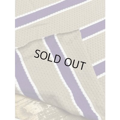 画像3: 生地：綿100％太ボーダー穴あきニット（ベージュ／紫／白）
