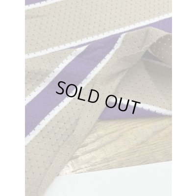 画像4: 生地：綿100％太ボーダー穴あきニット（ベージュ／紫／白）