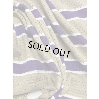 画像5: 生地：綿100％太ボーダー穴あきニット（ベージュ／紫／白）