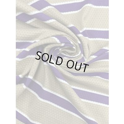 画像6: 生地：綿100％太ボーダー穴あきニット（ベージュ／紫／白）