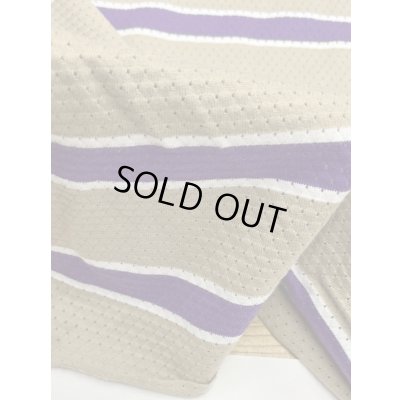 画像7: 生地：綿100％太ボーダー穴あきニット（ベージュ／紫／白）