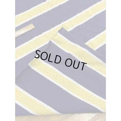 画像3: 生地：綿100％太ボーダー穴あきニット（紺／黄／白）