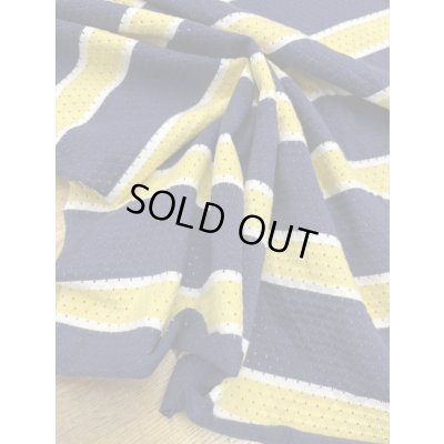 画像5: 生地：綿100％太ボーダー穴あきニット（紺／黄／白）