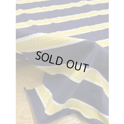 画像6: 生地：綿100％太ボーダー穴あきニット（紺／黄／白）