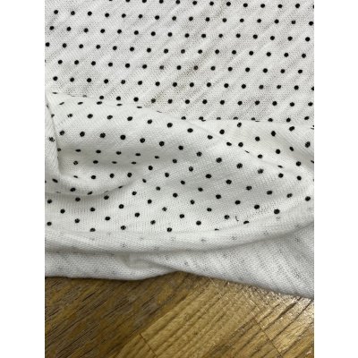 画像4: 生地：綿100％水玉柄シャンブレー天竺ニット（白／黒）