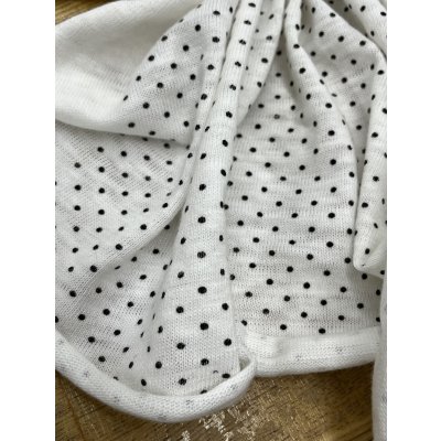 画像5: 生地：綿100％水玉柄シャンブレー天竺ニット（白／黒）