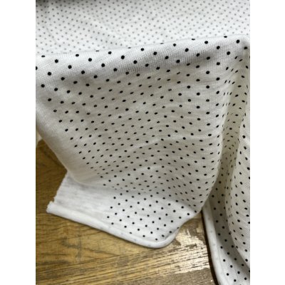 画像7: 生地：綿100％水玉柄シャンブレー天竺ニット（白／黒）