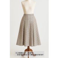 生地： ３配色千鳥格子チェックのツイード（生成／ピンク／茶）
