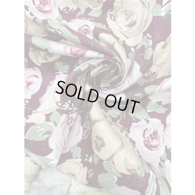 画像6: 生地：綿100％薔薇柄コットンツイル（エンジ)