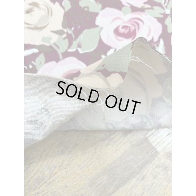 画像4: 生地：綿100％薔薇柄コットンツイル（エンジ)