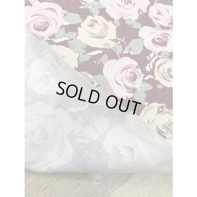 画像3: 生地：綿100％薔薇柄コットンツイル（エンジ)