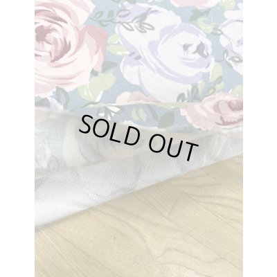 画像4: 生地：綿100％薔薇柄コットンツイル（ブルーグリーン)