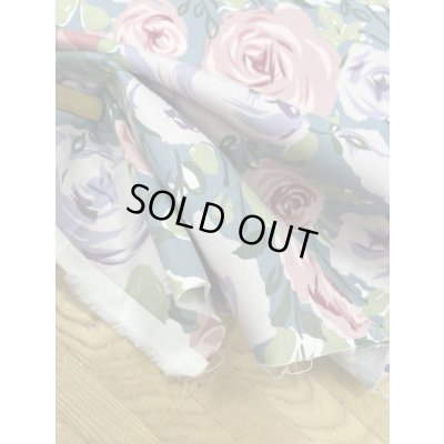 画像5: 生地：綿100％薔薇柄コットンツイル（ブルーグリーン)