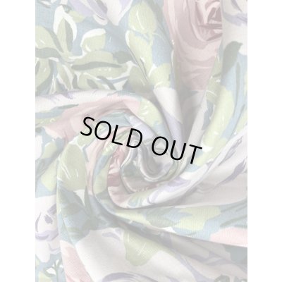 画像6: 生地：綿100％薔薇柄コットンツイル（ブルーグリーン)