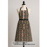 生地：綿100％花・ストライプ柄プリントシーチング（黒地）